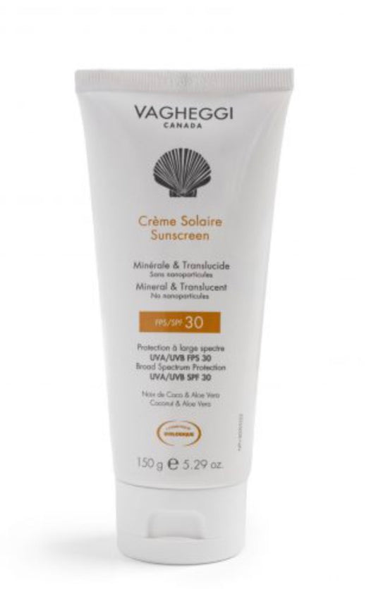 Crème solaire minérale et translucide FPS 30