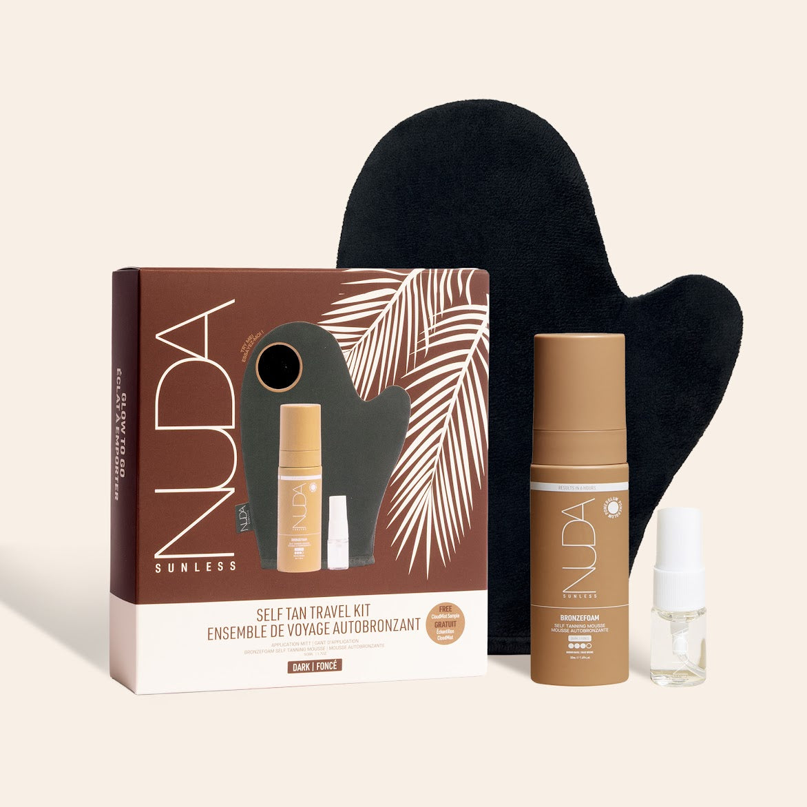 Ensembe autobronzant de voyage